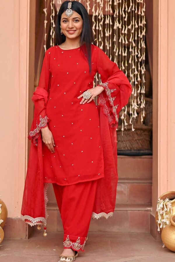 Lavanya The Label Floral Embroidered Beads and Stones Kurta With Dhoti Pants & Dupatta