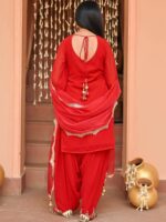 Lavanya The Label Floral Embroidered Beads and Stones Kurta With Dhoti Pants & Dupatta - Image 4