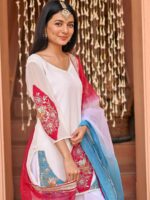 Lavanya The Label Floral Embroidered Regular Kurti With Patiala & Dupatta - Image 2