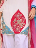 Lavanya The Label Floral Embroidered Regular Kurti With Patiala & Dupatta - Image 5