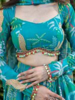 Lavanya The Label Floral Printed Beads & Stones Ready to Wear Lehenga Choli - Image 2