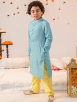 pspeaches Boys Ethnic Motifs Printed Regular Pure Cotton Kurta With Pyjamas