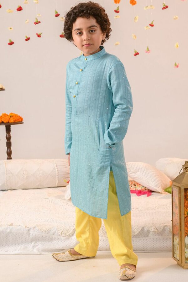 pspeaches Boys Ethnic Motifs Printed Regular Pure Cotton Kurta With Pyjamas