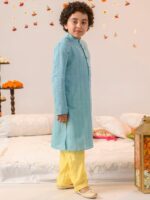 pspeaches Boys Ethnic Motifs Printed Regular Pure Cotton Kurta With Pyjamas - Image 3