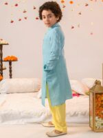 pspeaches Boys Ethnic Motifs Printed Regular Pure Cotton Kurta With Pyjamas - Image 4