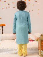pspeaches Boys Ethnic Motifs Printed Regular Pure Cotton Kurta With Pyjamas - Image 5