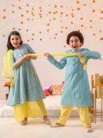 pspeaches Boys Ethnic Motifs Printed Regular Pure Cotton Kurta With Pyjamas - Image 7