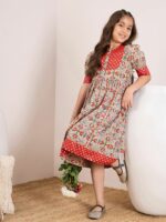 pspeaches Ethnic Motifs Printed Cotton Midi Dress - Image 6