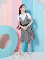 pspeaches Girls Checked Cotton A-Line Dress - Image 5