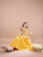 pspeaches Girls Ethnic Motifs Print Cotton V-Neck A-Line Midi Dress - Image 6