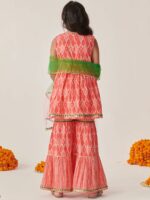 pspeaches Girls Ethnic Motifs Printed Regular Gotta Patti Kurta with Sharara & With Dupatta - Image 5