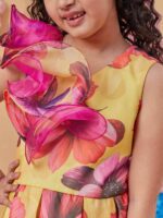 pspeaches Girls Floral Printed Fit and Flare Midi Dress - Image 2