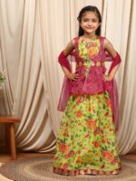 pspeaches Girls Printed Ready to Wear Lehenga & Blouse With Dupatta