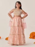 pspeaches Girls Printed Ready to Wear Lehenga & Blouse With Dupatta