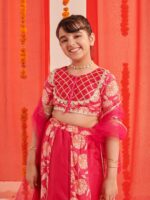 pspeaches Girls Printed Ready to Wear Lehenga & Blouse With Dupatta - Image 2