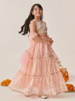 pspeaches Girls Printed Ready to Wear Lehenga & Blouse With Dupatta - Image 4