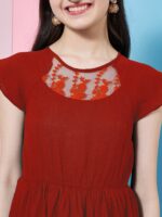 pspeaches Short Sleeves Crepe A-Line Midi Dress - Image 2