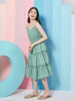 pspeaches Shoulder Straps Crepe A-Line Midi Dress - Image 4