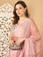 Grancy Embroidered Organza Banarasi Saree - Image 5