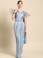 Grancy Embroidered Ready To Wear Saree With Belt