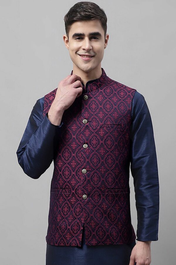 Jompers Men Woven Design Nehru Jacket