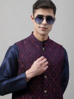 Jompers Men Woven Design Nehru Jacket - Image 7