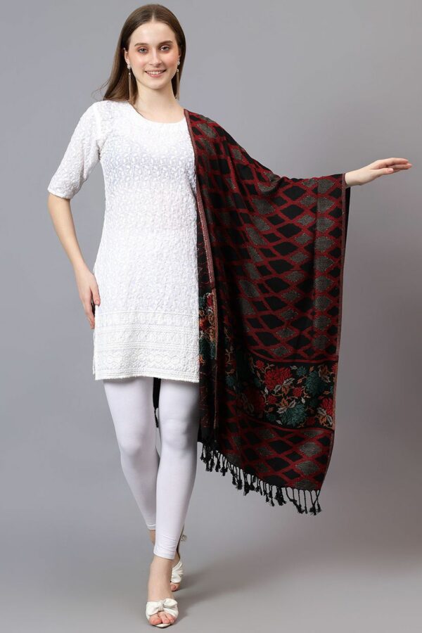 Mizash Floral Printed Pure Pashmina Shawl