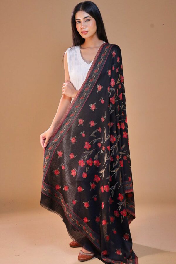 SWI Stylish Women Floral Woven Design Shawl