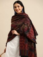 Sangria Women Ethnic Motifs Woven Design Shawl