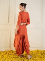 Shae by SASSAFRAS Embroidered Kurta With Dhoti Skirt - Image 6