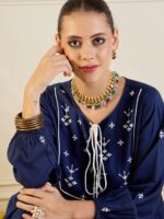 Shae by SASSAFRAS Embroidered Peplum Top With Palazzo Co-Ords - Image 2