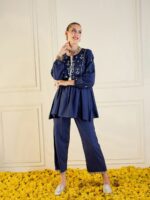 Shae by SASSAFRAS Embroidered Peplum Top With Palazzo Co-Ords - Image 6