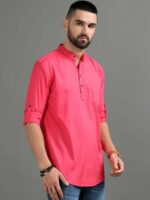 Tallwalker Mandarin collar Cotton Kurta - Image 3