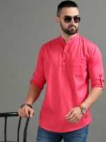 Tallwalker Mandarin collar Cotton Kurta - Image 7