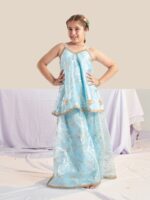 pspeaches Girls Printed Regular Kurti with Palazzos - Image 2