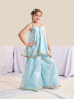 pspeaches Girls Printed Regular Kurti with Palazzos - Image 4