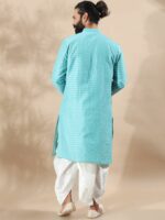 FILORI Woven Design Mandarin Collar Jacquard Straight Kurta - Image 3