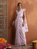 HOC Crafts Hand Block Printed Saree - Image 3