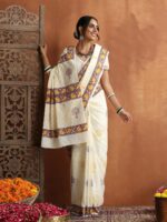 HOC Crafts Hand Block Printed Saree - Image 4