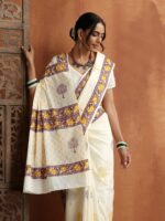 HOC Crafts Hand Block Printed Saree - Image 5