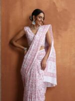HOC Crafts Hand Block Printed Saree - Image 5