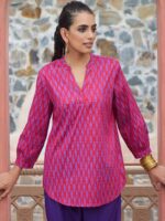 HOC Crafts Hand Embroidered Printed Kurta Short Kurta