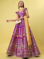 PURVAJA Woven Design Ready to Wear Lehenga & Unstitched Blouse With Dupatta - Image 7