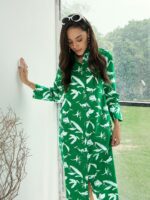 Pink Paprika by SASSAFRAS Conversational Print Shirt Midi Dress - Image 6