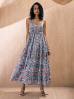 Pink Paprika by SASSAFRAS Floral Print Cotton Empire Maxi Dress - Image 6