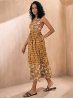 Pink Paprika by SASSAFRAS Floral Print Cotton Fit & Flare Midi Dress - Image 4