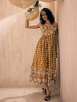 Pink Paprika by SASSAFRAS Floral Print Cotton Fit & Flare Midi Dress - Image 7