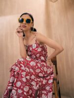 Pink Paprika by SASSAFRAS Floral Print Cotton Fit and Flare Maxi Dress - Image 2