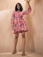Pink Paprika by SASSAFRAS Floral Print Cotton Shirt Dress - Image 7