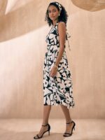 Pink Paprika by SASSAFRAS Printed Fit & Flare Midi Dress - Image 4